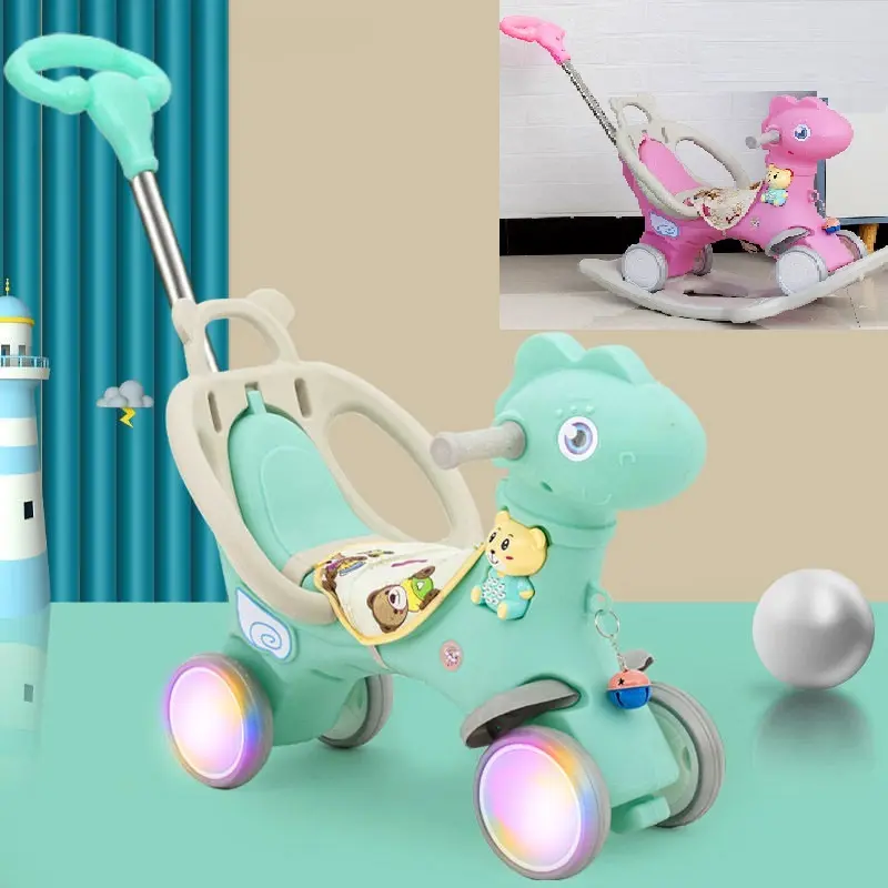 NGỰA BẬP BÊNH  - NGỰA CHÒI CHÂN CHO BÉ - CÓ NHẠC, CÓ ĐÈN NHẤP NHÁY Đồ Chơi Voi 1