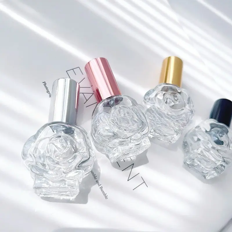 Chai Nước Hoa Dạng Vặn, 10ml, Rỗng Và MINI, Có Thể Nạp Lại, Chai Thủy Tinh Họa Tiết Hoa Hồng, Thích Hợp Làm Hộp Đựng Mẫu, Lý Tưởng Cho Du Lịch
