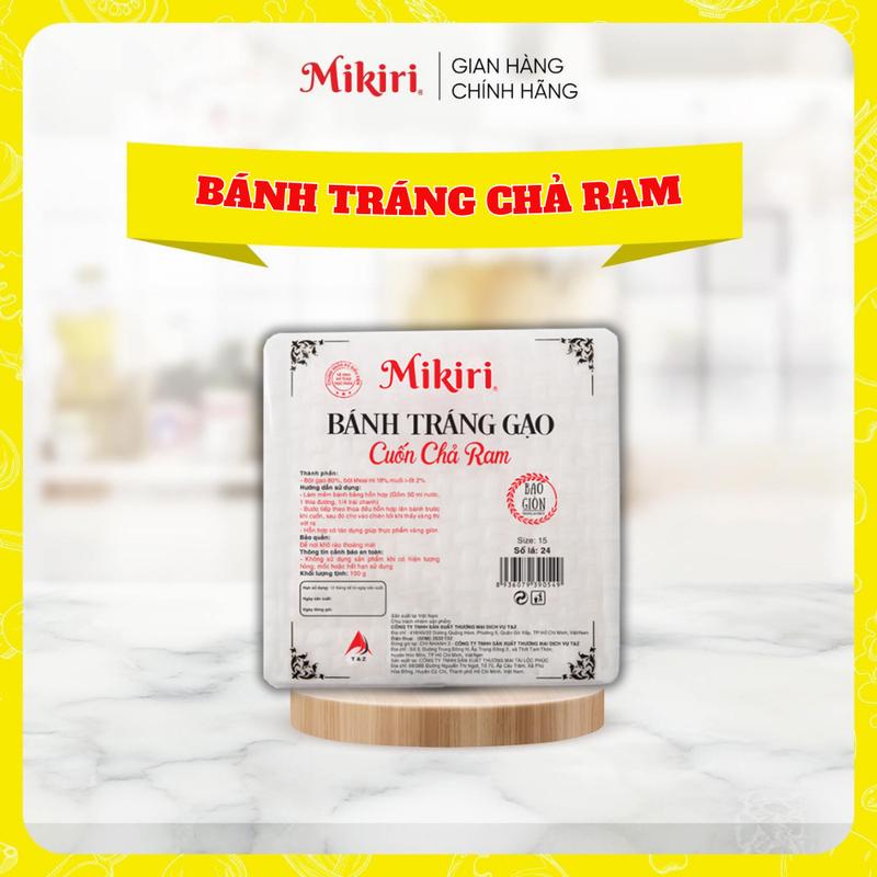  Bánh Tráng Cuốn Chả Ram  Chả Giò  Mikiri - Lá Bánh Dày Không Rách Chiên Lên Giòn Lâu 100g 22-25 Lá 