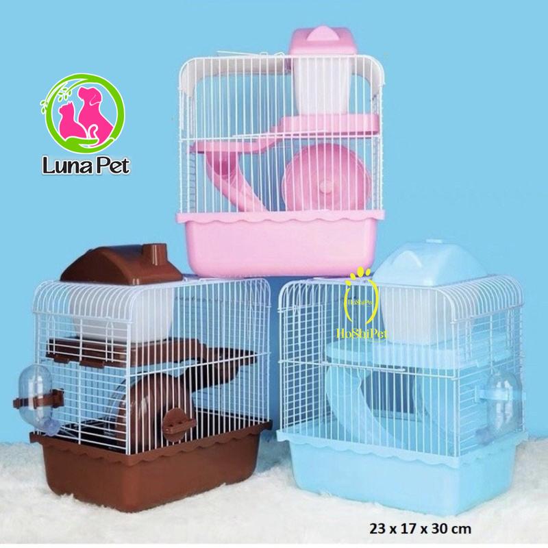Lồng cho hamster đầy đủ phụ kiện Luna Pet LH02- Lồng nuôi hamster 2 tầng tiện dụng