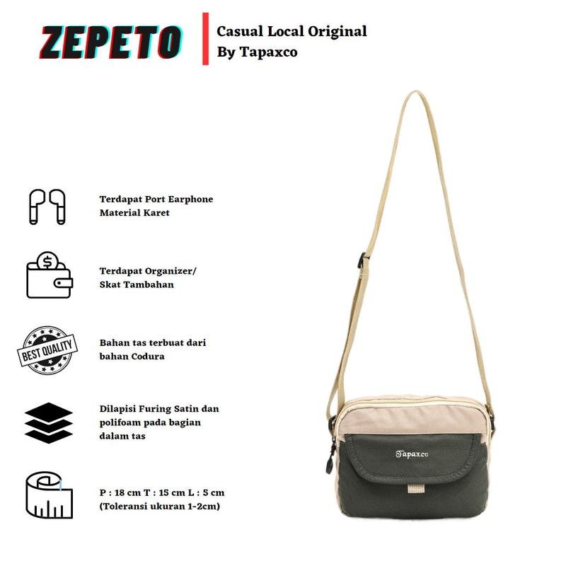 TAPAXCO Tas Selempang Pria Zepeto Slingbag Casual Local Original 1