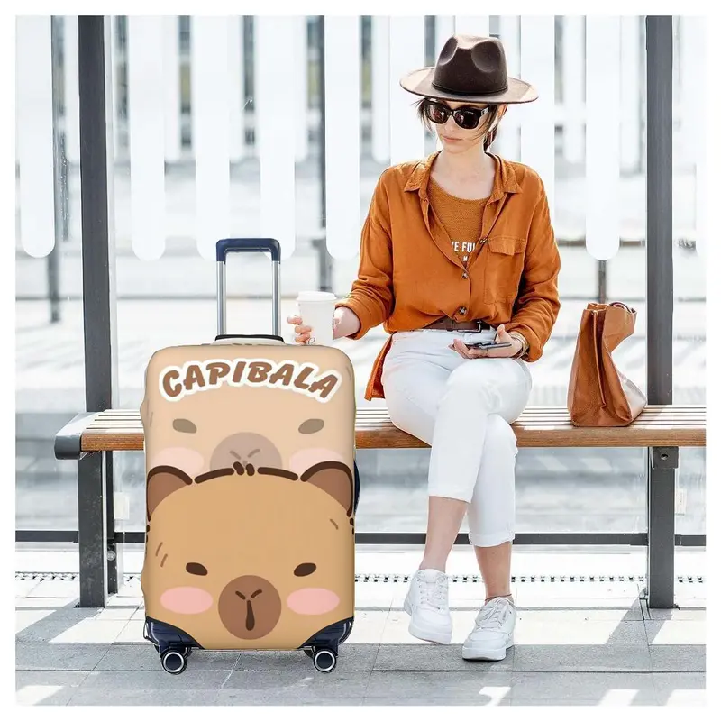 Vỏ Bọc Hành Lý Capybara, Thiết Kế Hoạt Hình Dễ Thương, Bảo Vệ Vali Hoạt Hình, Dày Và Chống Trầy Xước, Vừa Vali Du Lịch 18-32 Inch, Vỏ Bọc 2
