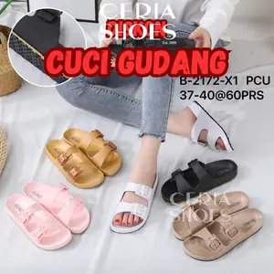 SALE Sandal Slop Wanita Karet Jelly Import Bahan Karet PVC Empuk Elastis Bahan Tebal Sol Anti Slip BALANCE 2172