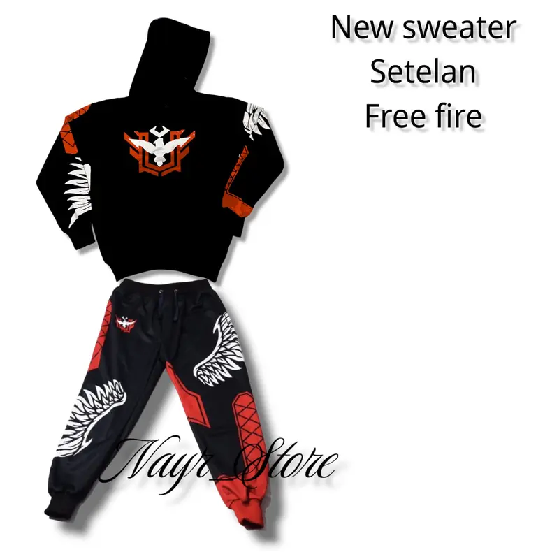 Setelan Celana Gaming Angel Set anak dan Sweater FF BNL Free fayer + Baju Heroic Fashion 2
