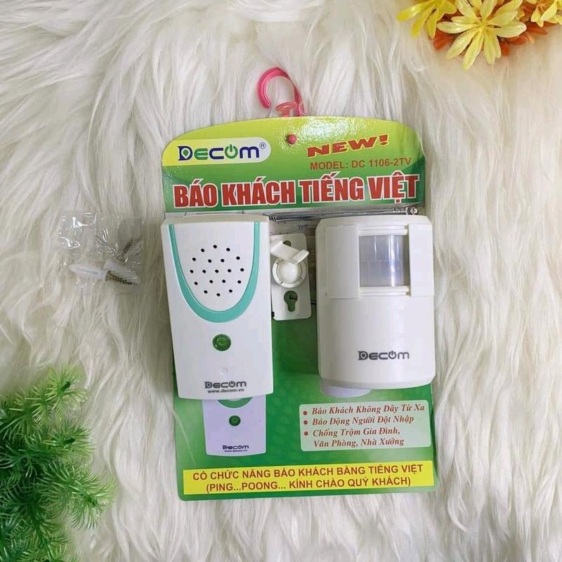 Chuông báo khách cảm ứng hồng ngoại Decom- chuông không dây