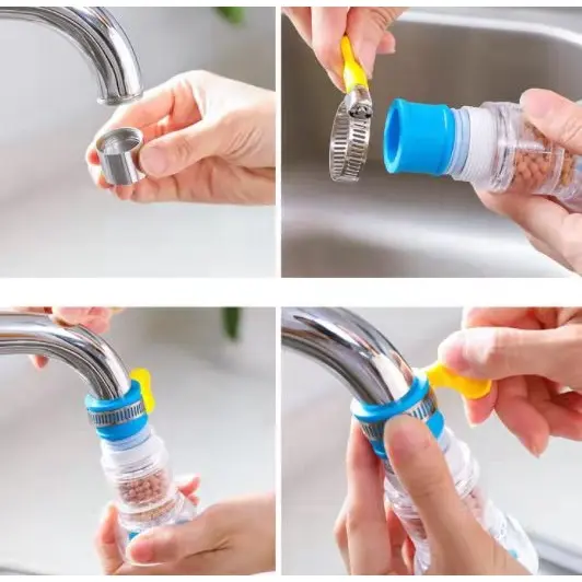 Vòi lọc nước rửa bát tăng áp xoay 360 có thể kéo dài chống bắn nước tiện lợi dễ sử dụng 5