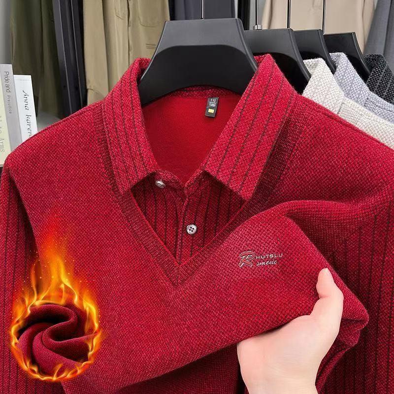  Kenz Áo Len Mùa Đông Nam Giới Lót Lông Cừu Dày Dặn Ấm Áp Có Cổ Áo Bẻ Xuống Len Chồn Xu Hướng Thời Trang 