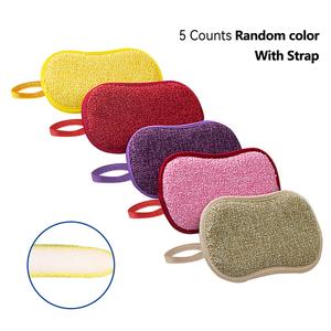 Random Color Kitchen Dish Sponge, 5 Counts Multifunctional Dish Washing Sponge, Pot Cleaning Sponge, Household Cleaning Tool for Kitchen