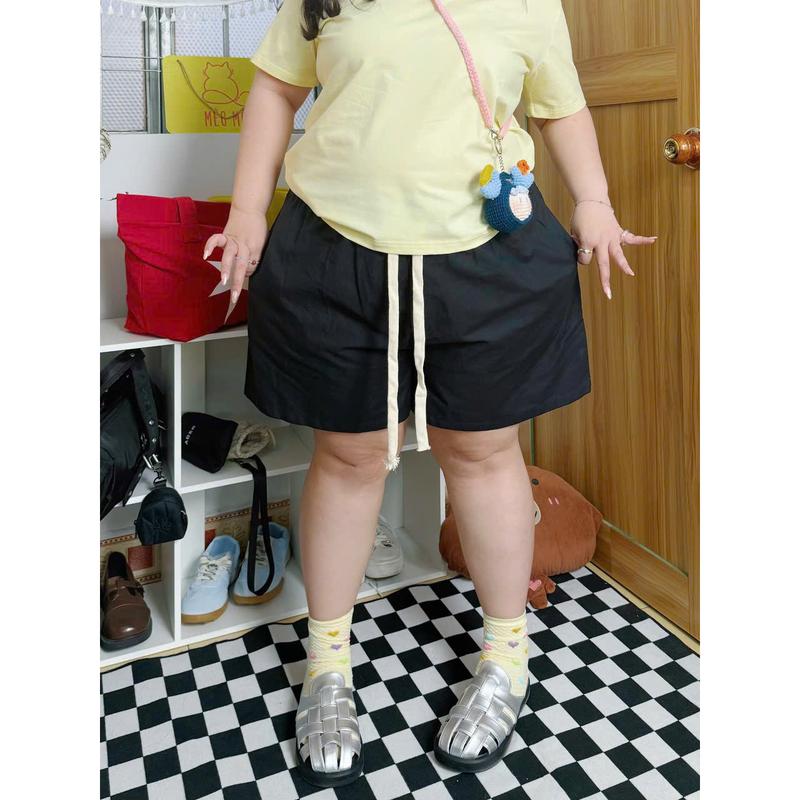 [Bigsize] Quần short đùi ống rộng chất Oxford nhà MÈO MẬP nam nữ unisex lưng thun có dây rút phong cách trẻ trung từ 50-120kg