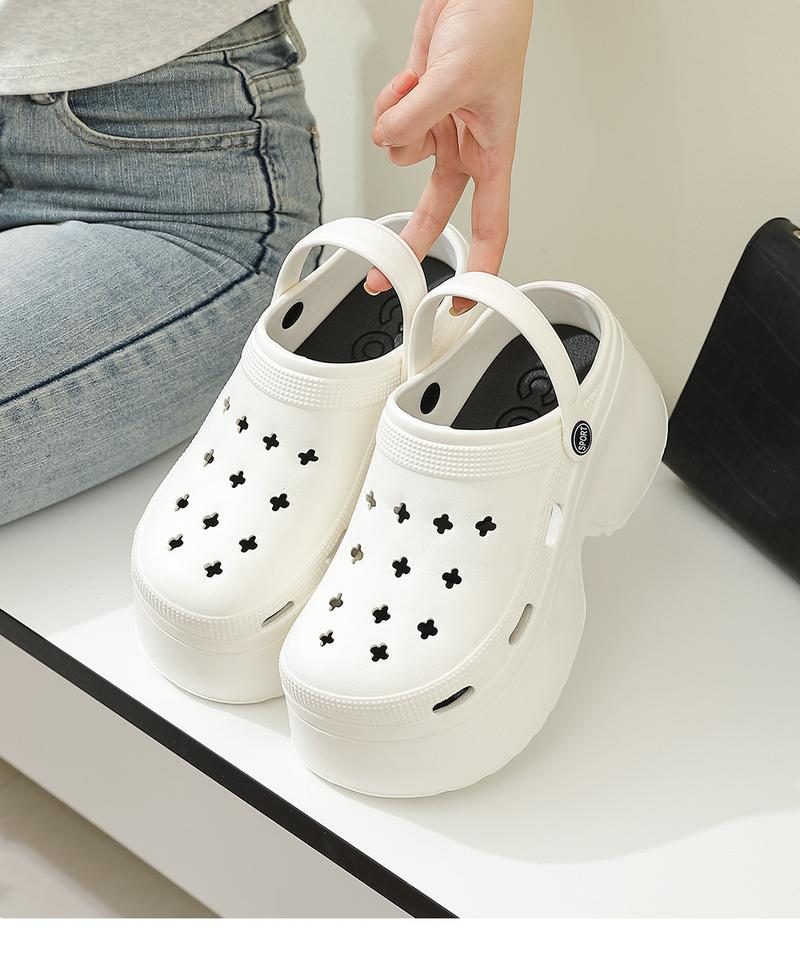 Product Introduction of Thick soled perforated shoes for women wearing slippers, summer home shoes for women, couple EVA slippers, cool slippers for women 13