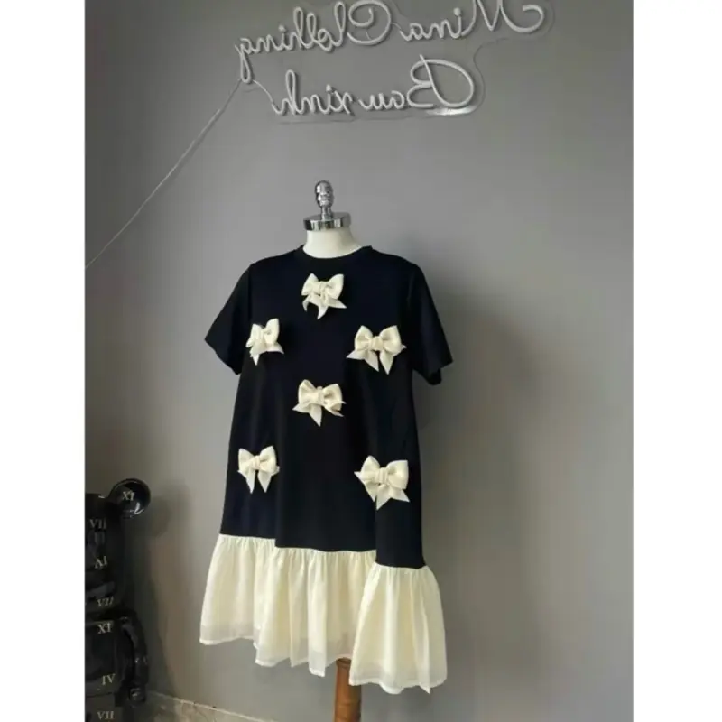 [Mami. Closet ] váy umi dáng A phối chân voan tơ tiểu thư, chân tơ tầng nơ ngực, váy phong cách tiểu thư sang trọng cho các nàng dự tiệc. 4