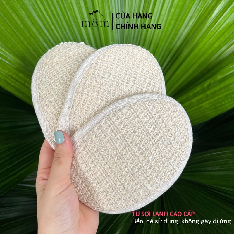 Miếng Tẩy Da Chết Cho Mặt Và Body Từ Sợi Lanh Thiên Nhiên, Làm Đẹp Và Mềm Mịn Da 3