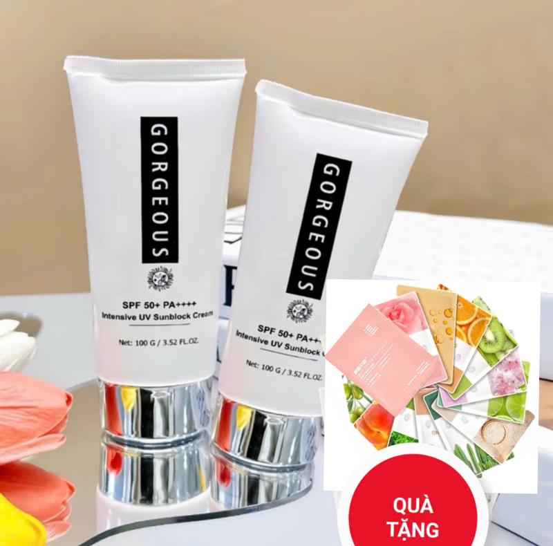 MUA 2 TẶNG 2 Combo 2 kem chống nắng nâng tone Gorgeous Múi Xù Classic tuýp lớn 100g. Tặng kèm mặt nạ trái ngẫu nhiên.