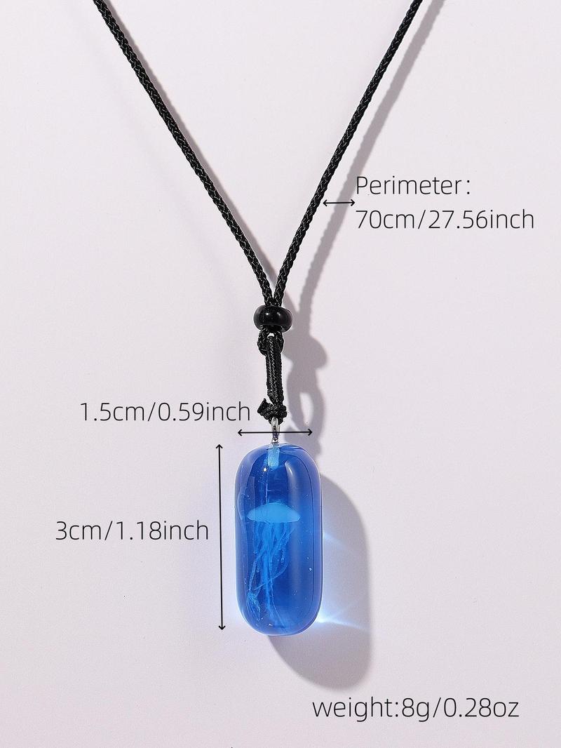 Product Introduction of Fashionable Jellyfish Design Pendant Necklace for Women & Men,  Fashion Jewelry for Party, Daily Clothing Decor, Trendy All-match & Exquisite Jewelry for Birthday Gift 3