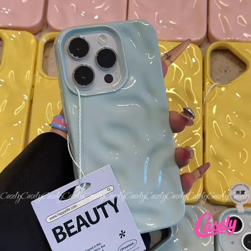 Ốp Lưng Cho IPhone 17 16 13 15 11 14 12 Pro Max X XR XS Max 16 14 15 6 6s 7 8 Plus Air 7 Plus 8 Plus SE 2020 Ốp Lưng Mềm Cao Cấp Xếp Ly Cổ Điển Trơn Màu Dành Cho Cặp Đôi