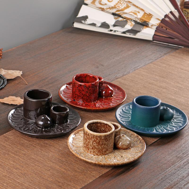 Product Introduction of Atmosphere Creator Export Nordic Style Ceramic Aromatherapy Candle Holder Black Sacred Wood Burning Plate Ceramic Base Wax Holder 0