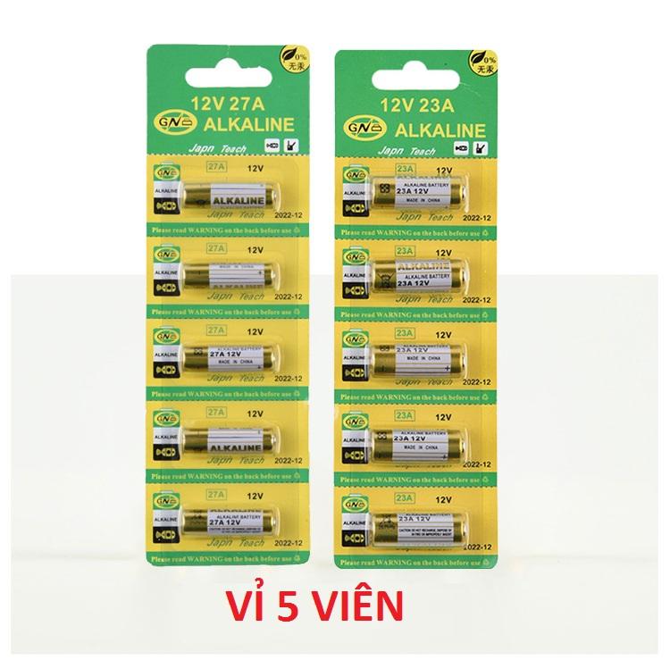Pin 12V Alkaline 23A 27A GN cho cửa cuốn, chuông cửa, công tắc điều khiển từ xa RF,bút trình chiếu
