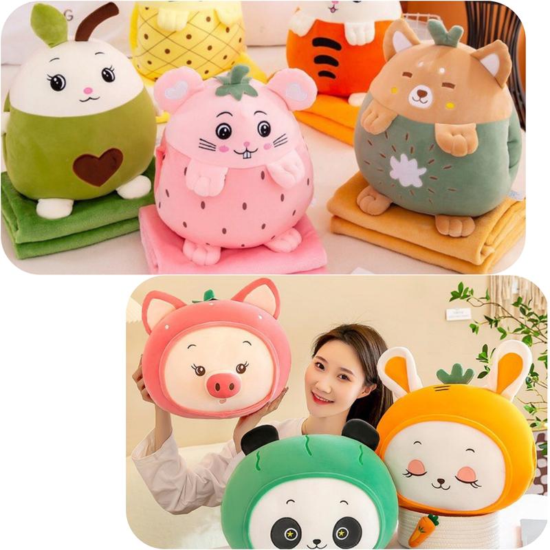 Chăn gối văn phòng, chăn gối 2in1 Quả Kiwi, Bơ siêu xinh