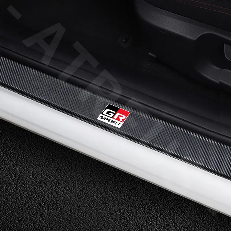 Stiker Pelindung Pintu Mobil Toyota Avanza Rush Kijiang Innova Calya Razie Yaris Wish Corolla Cross Bahan Karbon Fiber 3