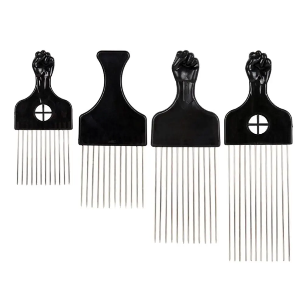 Curly Hair Arfo Pick Combs for African American Hairdressing Detangle Wig Braid Hair Styling Fist Hair Pick Comb Easy to Wash and Quick-Drying