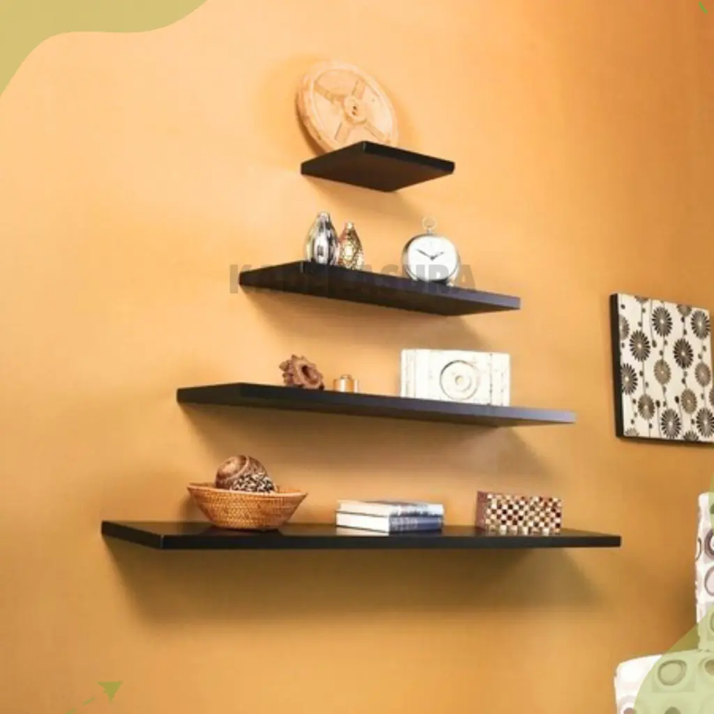 Rak Dinding Rak Tempel Dinding 1 Set Isi 4 Pcs Ambalan Kayu 4 Susun Furniture tatakan kamar
