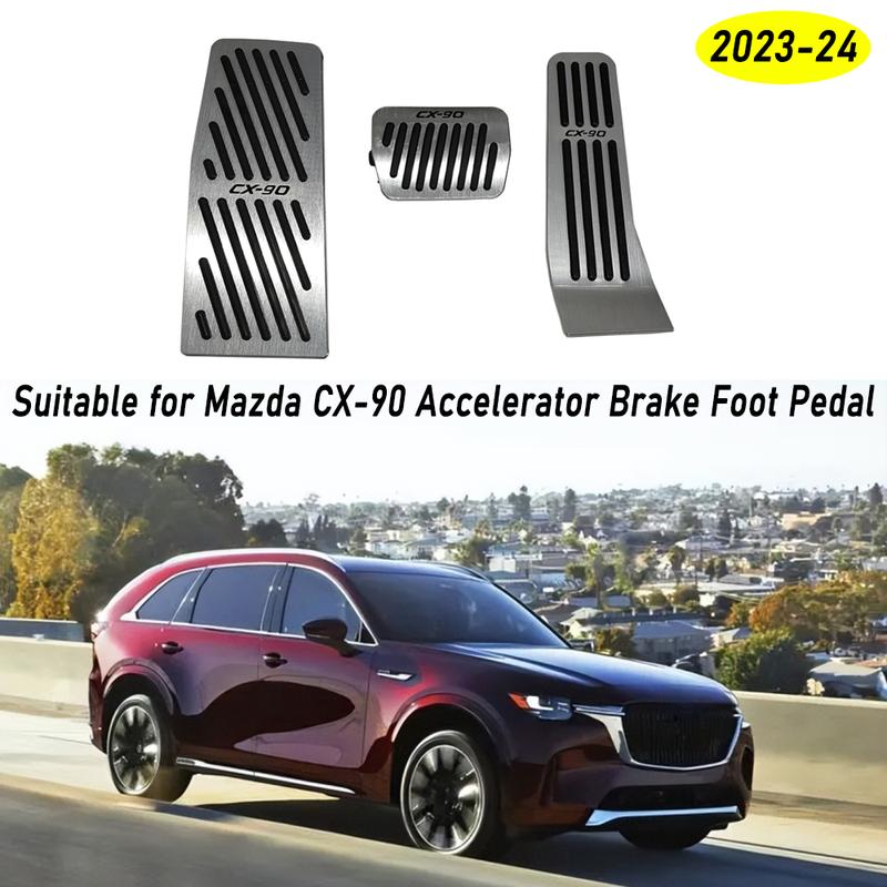 Product Introduction of For 2023 2024 Mazda CX90 CX-90 cx 90 Car Accelerator Pedal Brake Foot Rest Pad No Drill Cover Anti Skid Auto Accessories Guards 0