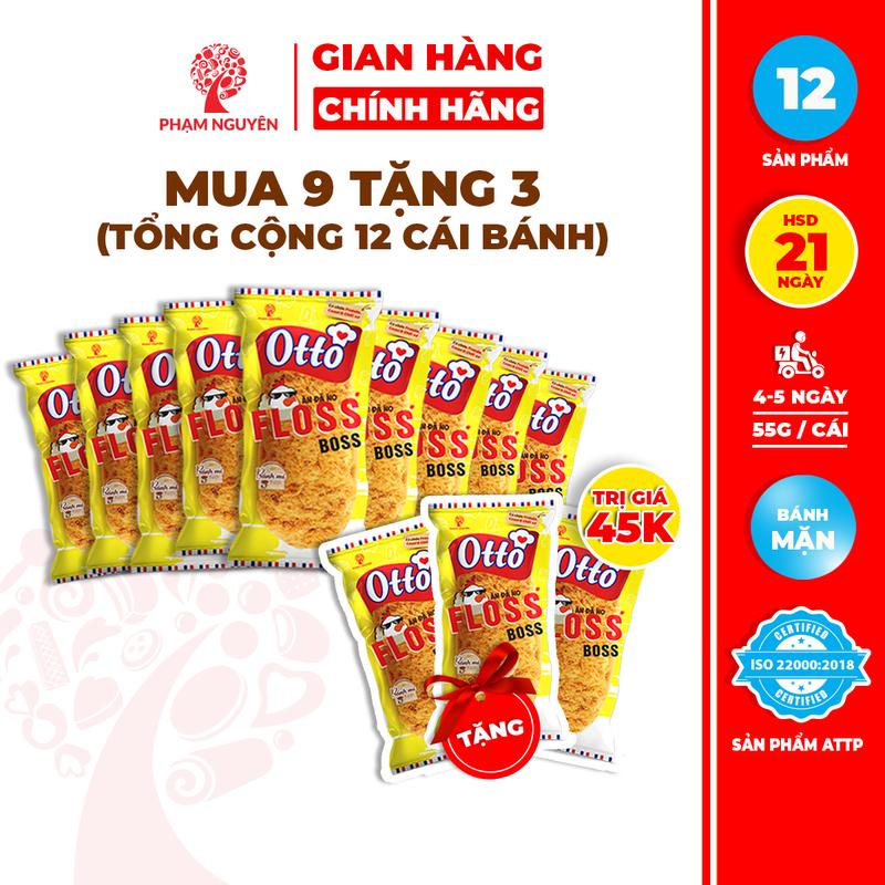 [MUA 9 TẶNG 3] Tổng cộng 12 Gói Bánh Mì Phủ Chà Bông Xốt Mayonnaise – Otto Floss Boss 55g | Bánh ăn sáng | Snack Ăn Vặt