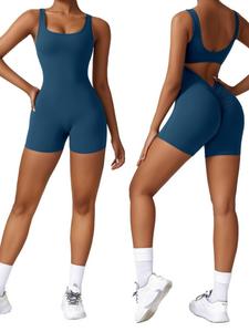 Mono deportivo de cuello cuadrado para mujer, casual sin mangas con espalda descubierta, ajustado al cuerpo, ideal para yoga y entrenamiento en gimnasio, ropa deportiva para damas para todas las estaciones, ropa de mujer