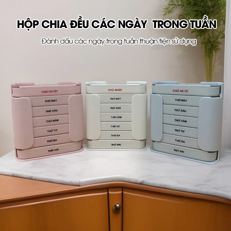 [LADOHOME] Hộp chia thuốc 3 buổi 7 ngày LH-2037 nhỏ gọn tiện dụng mang theo đi học du lịch công tác 4