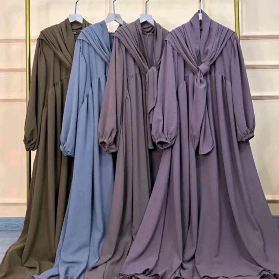 Luna Set Syar'i Pasmina Ovall Gamis Syar'i Wanita Crinkle Airflow