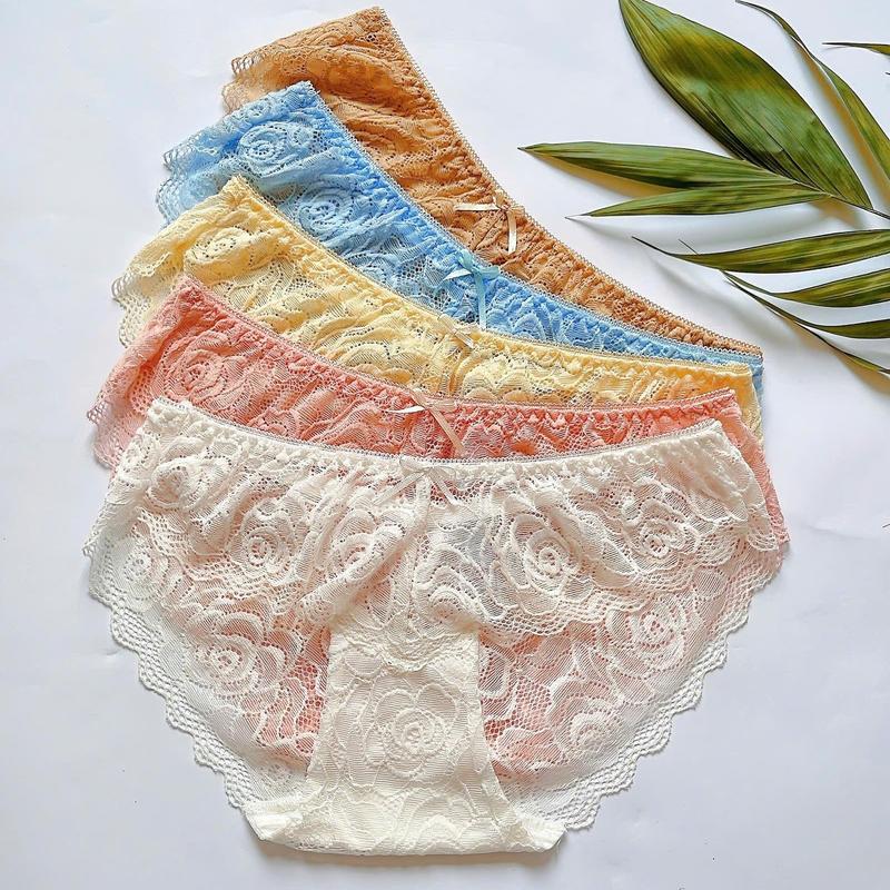 Combo Set 10 ( Có Set 5) Quần Lót Ren Nữ  Hoa Hồng Cao Cấp- Có che tên sản phẩm - Quần lót ren, quần lót nữ - Women đen + da m/l