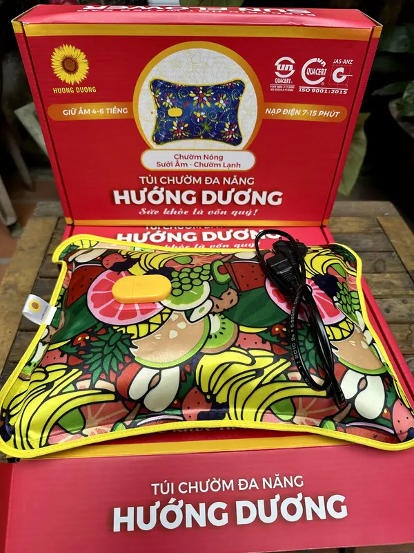 Túi chườm đa năng, túi sưởi Hướng Dương CỠ TRUNG 24*33cm hàng Việt Nam chất lượng sưởi ấm, chườm nóng giảm đau cắm sạc 10-15 phút giữ ấm vài giờ Máy Sưởi 6