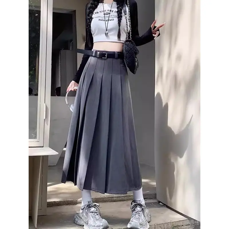 Áo Khoác Áo Thun, Váy Chữ A, Váy Đồng Phục JK, Váy Xếp Ly, Váy Bộ Đồ Hai Mảnh Cho Nữ, Thích Hợp Cho Mùa Thu, Mùa Đông Và Mùa Xuân, Phong Cách JK 3