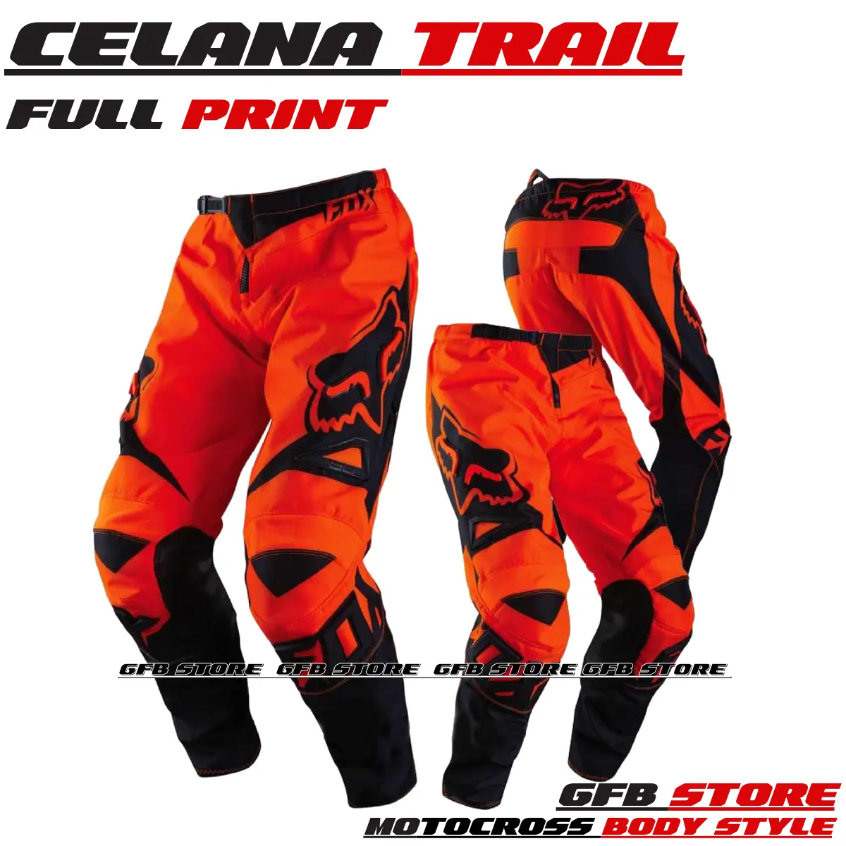 Celana Trail Motocross Adventure Trabas Outdoor Uniseks Pria Wanita Motif Full Printing Keren dan Nyaman di Pakai Sport