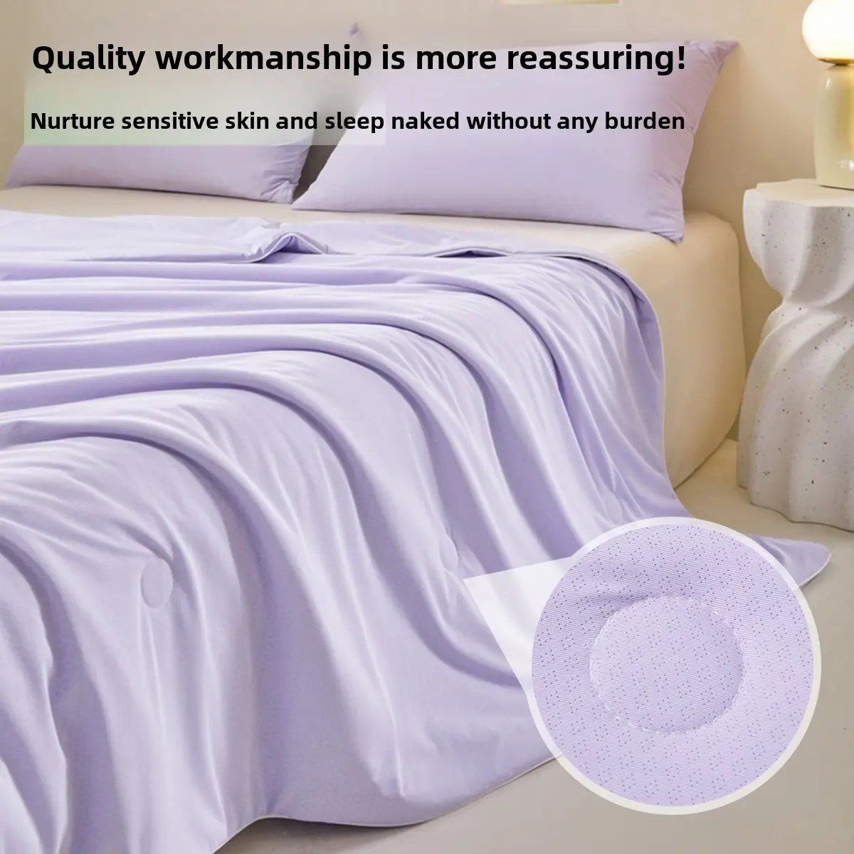 Ice silk air conditioning quilt, nine-hole design, cool antibacterial, double-sided cool feeling, antibacterial machine washable, suitable for sofa, living room,  Breathable Summer Ultra-Soft Feather Cotton Summer Quilt Air Conditioning Cooling Quilt