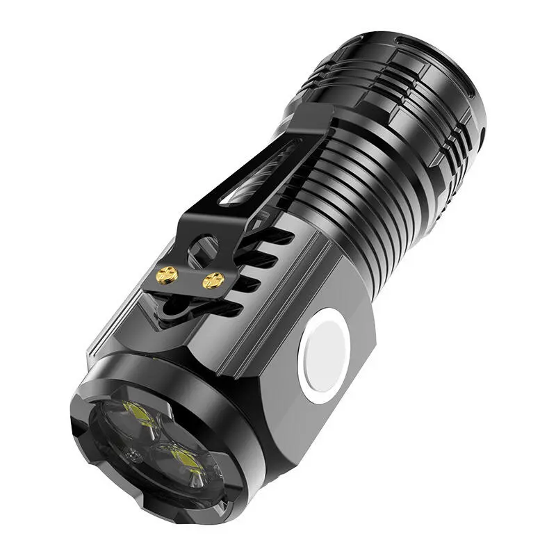Đèn Pin, Có Thể Sạc Lại, Không Thấm Nước, Sạc USB Type-C, 3 Chế Độ, Độ Sáng Mạnh, Từ Tính, Hạng Nặng, Kích Thước Nhỏ, Thích Hợp Để Cắm Trại, Đèn LED, 1 Cái