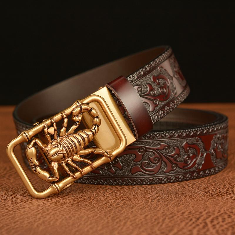 Ikat Pinggang Pria Sabuk Gesper Kulit Sapi Model Scorpion 2