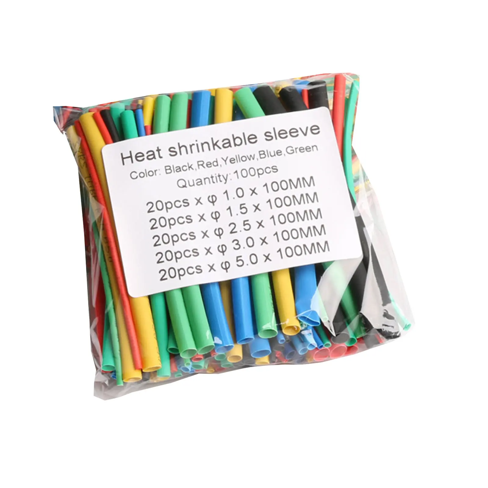 Bộ Ống Co Nhiệt, 100 Chiếc, Dây Đai Cách Điện, Bộ Dụng Cụ Bọc Cáp Dây Điện, Có Tỷ Lệ Co 2: Thích Hợp Cho Vỏ, Nhiều Màu Sắc Có Sẵn