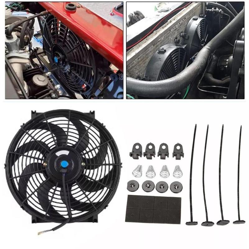 High Performance Cooling Fan Engine Cooling Fan 12V 14 Inch Car Cooling Fan Kit 2
