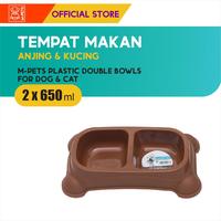 Gambar M-Pets Plastic Double Bowls 2 x 650 ml /Tempat Makan Hewan dari M-Pets Volk Pets Indonesia Kota Tangerang 4 Tokopedia