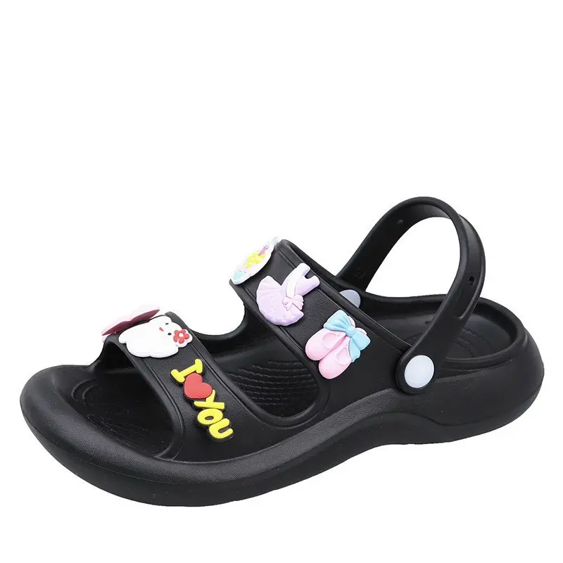 Dép bánh mỳ nữ, sandal 2 quai ngang gắn sticker siêu hot 2