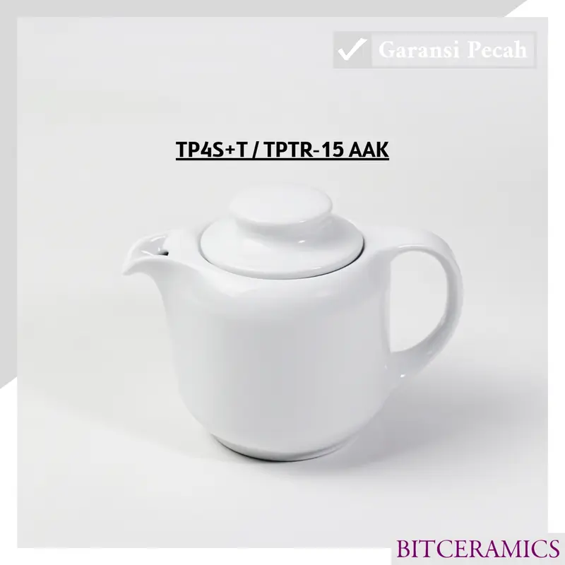 1PSG Teko Keramik 390ML Putih Polos By Indo Keramik / TP4S+T 2