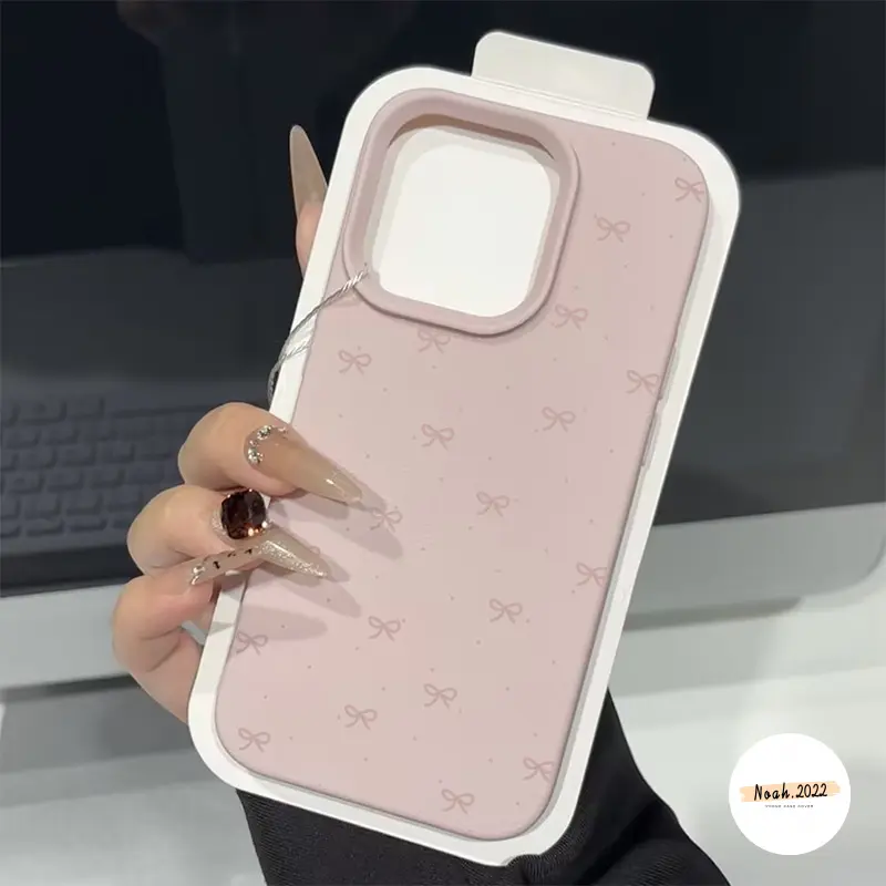 Vỏ Tương Thích Cho iPhone 13 11 16 15 12 14 Pro Max 14 15 Plus X Xs Max Xr 16Pro 13Pro 15Pro 14Pro 11Pro Max Màu Kẹo Hoạt Hình Ngọt Ngào Nơ Vỏ Da Mềm Chống Sốc Cove 4