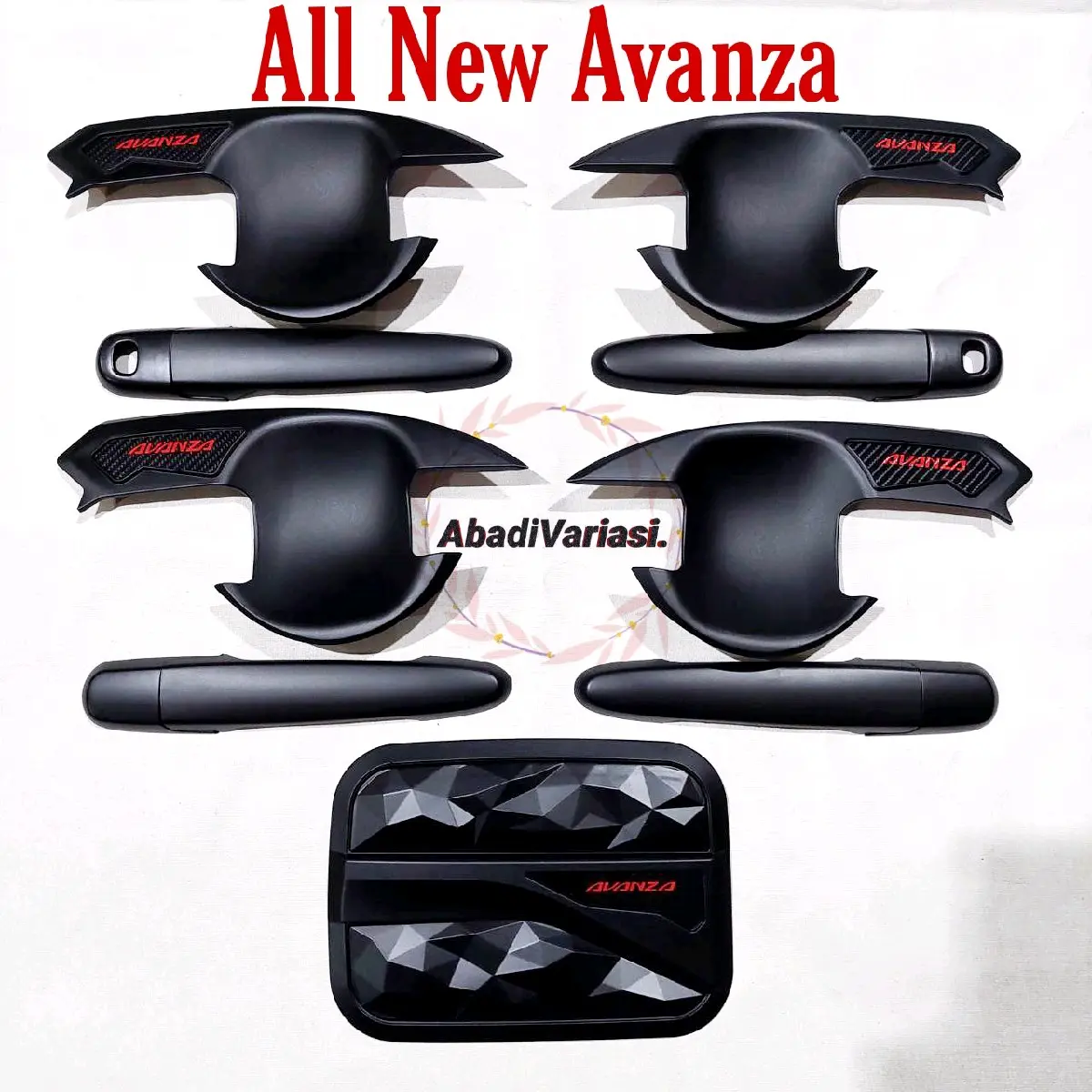 Paket Outer Handle Tank Cover Diamond Mobil Avanza tahun 2012 - 2021 Hitam Doff