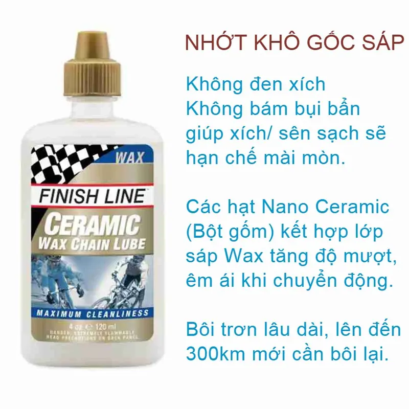 [Bác sĩ Xe Đạp] Dầu Tra Sên/Xích Xe Đạp Finish Line 120Ml(Nhiều Loại) Dành Cho Tất Cả Các Dòng Xe Đạp MTB Touring City Bike Giúp Cải Thiện Bộ Truyền Động Êm Mượt Hơn Với Thành Phần TeFlon, Ceramic, Ít Bám Bụi Cho Thời Tiết Ước Khô, Khắt Nghiệt 2