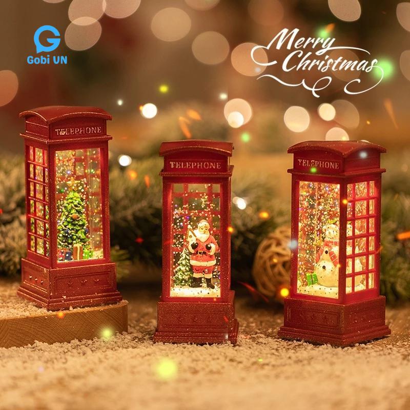 Đèn Pha Lê Cây Thông Noel, Quà Tặng Giáng Sinh, Đèn Led Trang Trí Noel Hình Ông Già Noel Người Tuyết Cây Thông GOBI