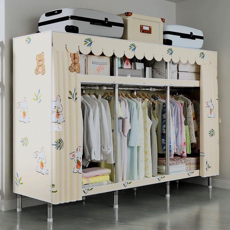   Tuvaicaocapvn  Tủ Đựng Quần Áo Tủ Vải Khung Thép Titan 1-2-3-4-5 Buồng Treo Quần Áo Gấp Gọn Kích Thước Lớn 2m5 Khung Thép Chốt Hợp Kim Bền Chắc tủ  quần 