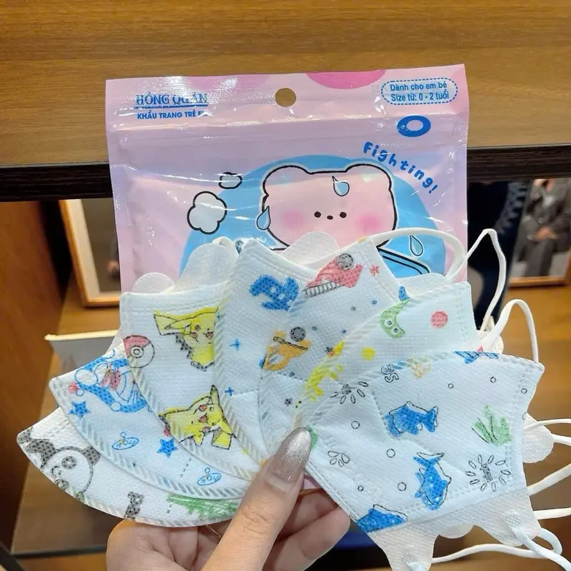(Combo 100 cái) Khẩu Trang 5D bé 3 Dày Dặn Lớp Lọc Mịn 2.5PM bảo vệ sức khoẻ cho bé 5