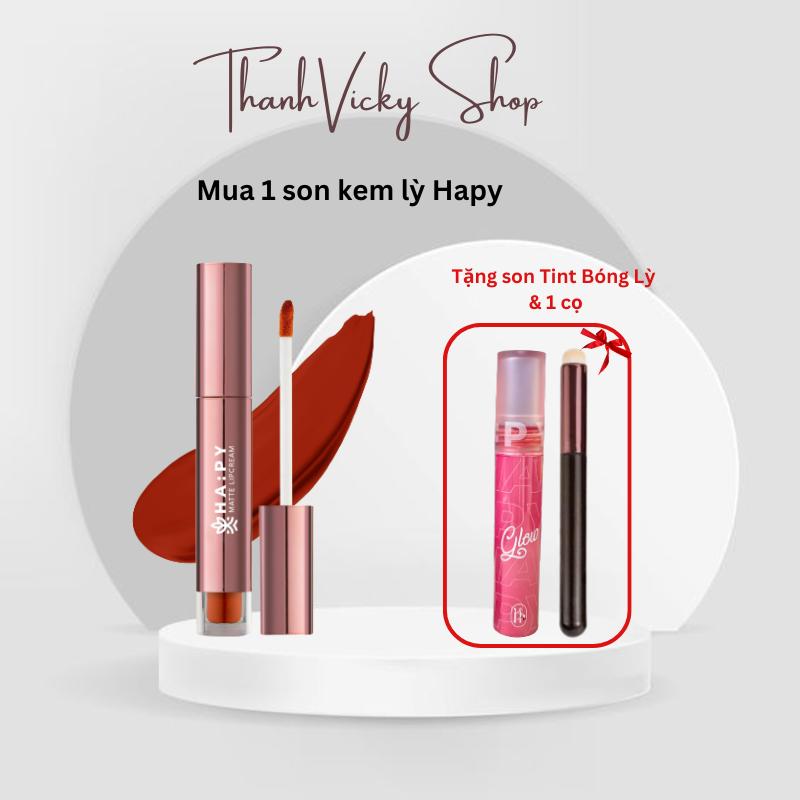    Mua 1 son tặng 1 son và 1 cọ   Mua 1Son Kem Lỳ HA:PY  - Được: 1 Son kem lỳ HA:PY + 1 Son tint bóng lỳ HA:PY + 1 Cọ tán son 