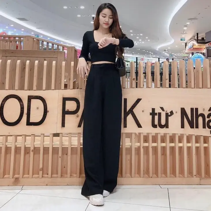 QUẦN ỐNG RỘNG CHUN SAU VẢI LỤA HÀN CAO CẤP 5